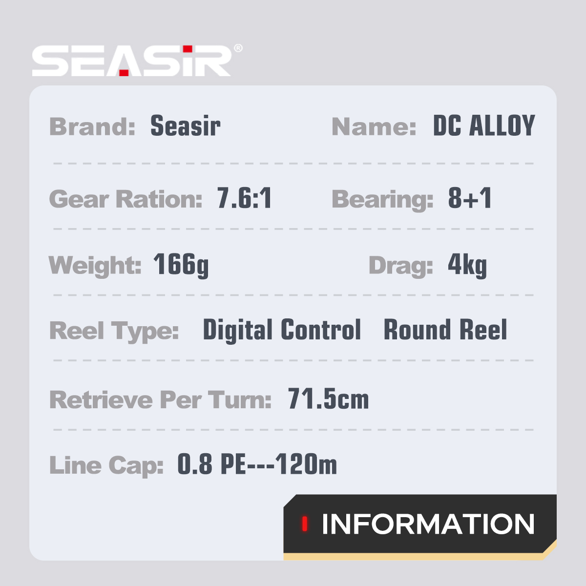 SEASIR DC Alloy ALL-metal Roun - огляд і ціна Trolling Reel