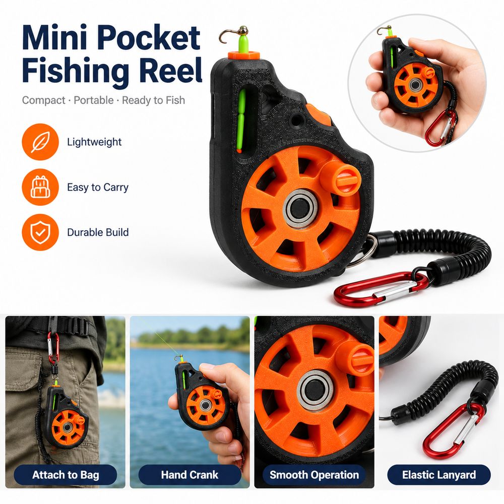 Hand Line Reel Pocket Fishing  - огляд і ціна Fly Reel